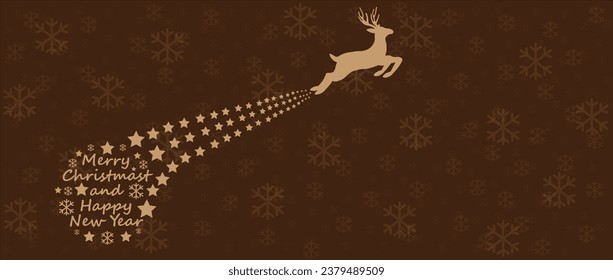 Christmas background. Christmas deer, Greeting card, banner, poster, holiday cover, header