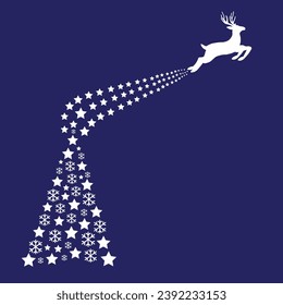 Christmas background. Christmas deer, Greeting card, banner, poster, holiday cover, header