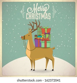 Ilustração de fundo de Natal veado.