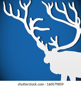 Christmas background with deer New year card for holiday design 