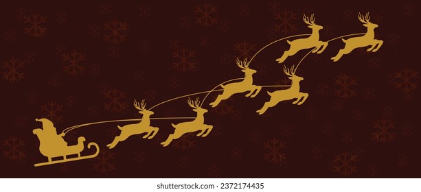 Christmas background. Christmas deer, Santa claus, santa Carriage, Greeting card, banner, poster,  header, holiday cover