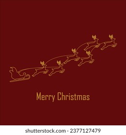 Christmas background. Christmas deer, Santa claus, santa Carriage, Greeting card, banner, poster,  header, holiday cover