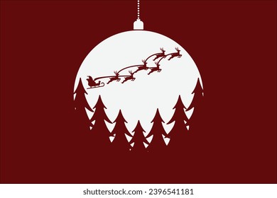 Christmas background. Christmas deer, Santa claus, santa Carriage, Greeting card, banner, poster,  header, holiday cover