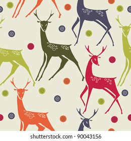 Christmas background with deers