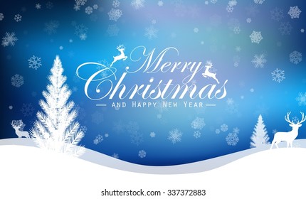 Christmas background with deer.Vector