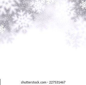 Christmas background with defocused snowflakes. Vector illustration. 