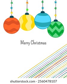 Christmas background design. Christmas balls hanging background design