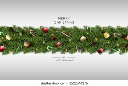 christmas background design for banner poster greeting card. new year gift card. realistic christmas ornament and decoration. vector illustration.