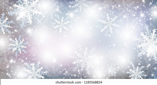 Christmas background design of falling snowflake and snow winter season vector illustration - Shutterstock ID 1183568824