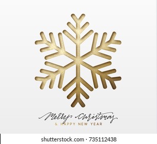 Christmas background, design golden snowflakes.