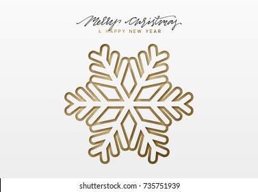 Christmas background, design golden snowflakes.
