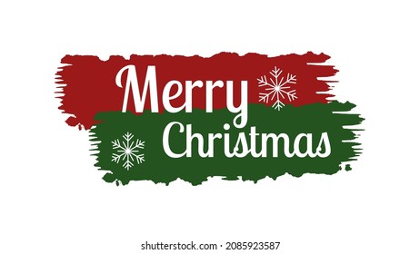 Christmas background, design smear of red and green brush. Vector illustration.