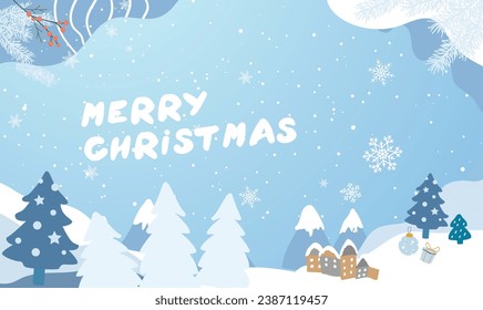 Christmas background design with snow and winter style elements.