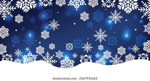 Christmas background design of snowflake and bokeh with light effect