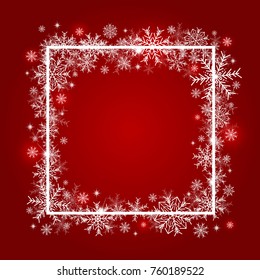 Christmas background design of snowflake with copy space vector illustration