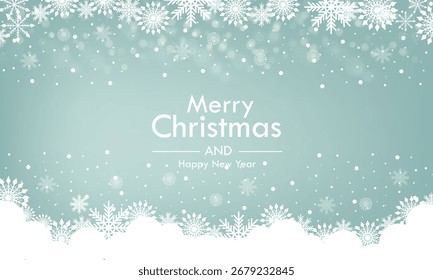 Weihnachten Hintergrund Design von Schneeflocke und Schnee fallen im Winter