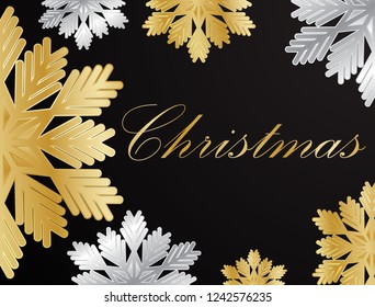 Christmas background design with snowflakes Include template flyers during the festival.
