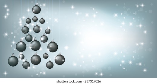 Christmas background design with tree and lampoons