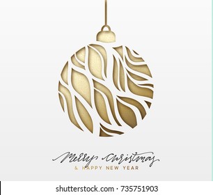 Christmas background, design Xmas golden ball.