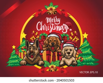 christmas background dog animal theme cartoon 