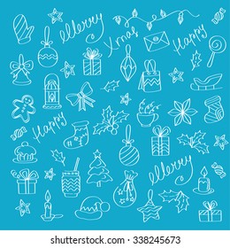 Christmas background with doodle sketch