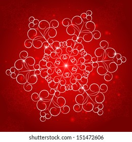 Christmas background with elegant snowflake