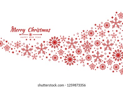 Christmas background with element icons banner, snowflakes. Vector illustration