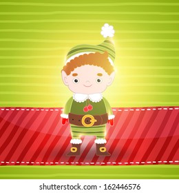 Christmas background with elf
