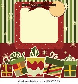 Christmas background. Empty frame with the space for your tex or picture