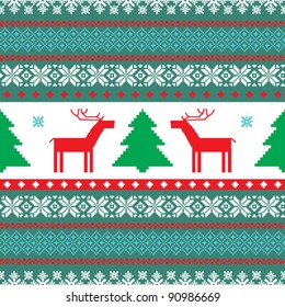 Christmas background fair isle style