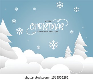  Christmas background. Fairy tale winter landscape.  Vector illustration.  Nature design greeting card template. Winter  holidays