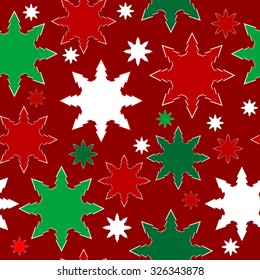 Christmas background with fall snowflake snow stars