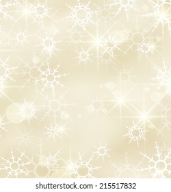 Christmas background with falling snow and stars