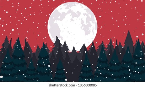Fondo de Navidad. Cae la nieve. El paisaje invernal. Ilustración del vector