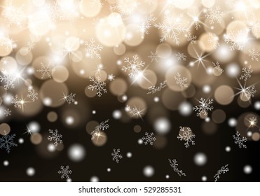 Christmas background with falling snowfall and snowflakes