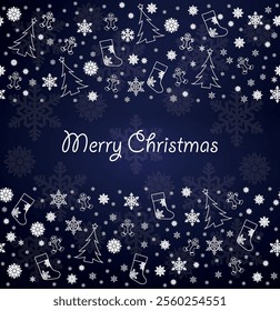 Christmas background with falling snowflakes