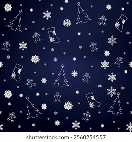 Christmas background with falling snowflakes