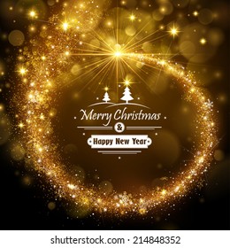 Christmas background with falling snowflakes. Vector illustration