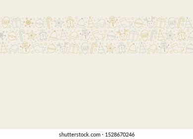 Christmas background with festive elements. Xmas ornaments. Vector
