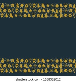 Christmas background with festive elements. Xmas ornaments. Vector