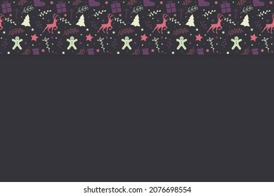 Christmas background with festive ornaments. Vector