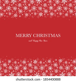 Christmas background with festive snowflakes and wishes. Design of Xmas greeting card. Vector