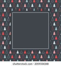 Christmas background with festive trees and copyspace. Vector