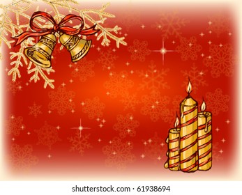 Christmas  background with  fir branches