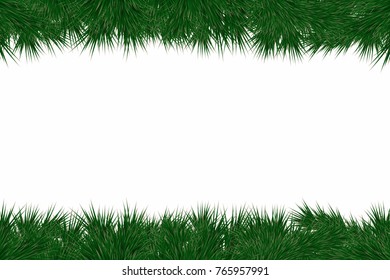 Christmas background with fir branches. Frame with christmas tree branches for decorating greeting cards, banners and flyers. Vector