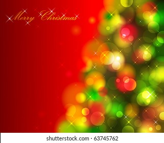christmas background with fir tree