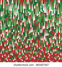 Christmas Background. Fir Trees, Triangles, Confetti. Vector