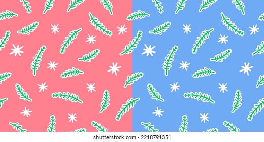 Weihnachtshintergrund mit Tannenbäumen, Vektornahtloses Muster im Doodles-Stil, handgezeichnet