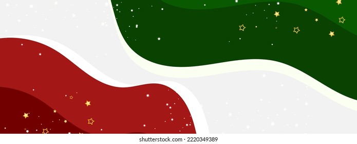 Christmas background in flat design. Style cartoon. Stars decoration. Simple design. Vector illustration.