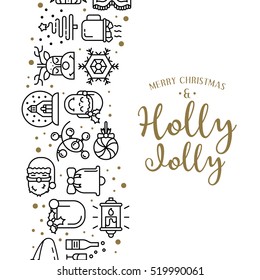 Christmas background with flat icons.